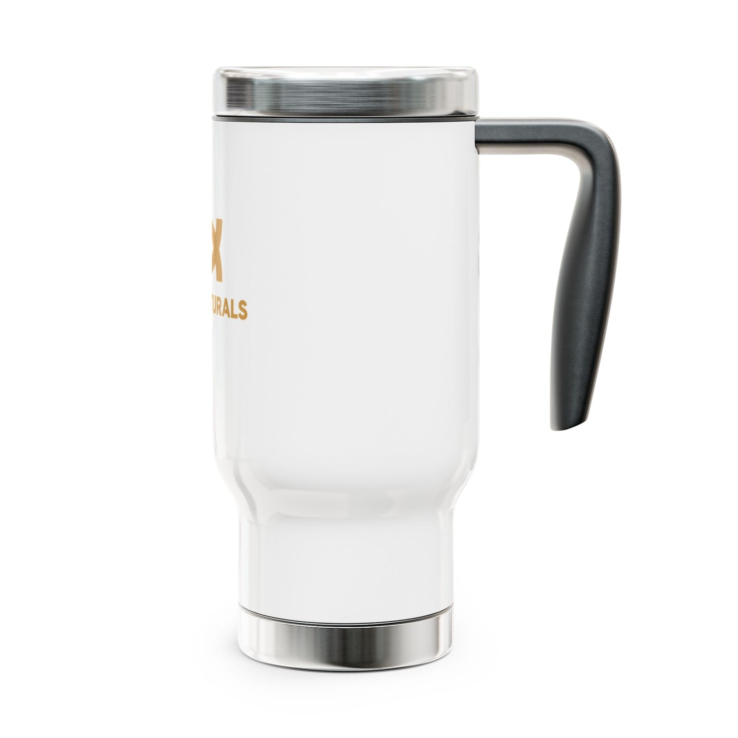 Osiris Natural Stainless Steel Travel Mug with Handle - 14oz Insulated Coffee Cup