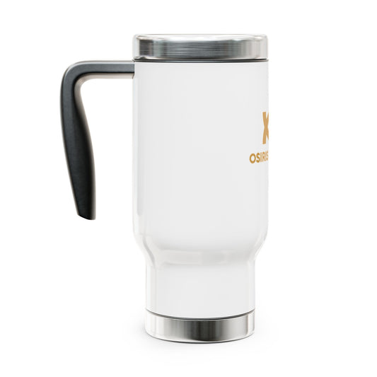 Osiris Natural Stainless Steel Travel Mug with Handle - 14oz Insulated Coffee Cup