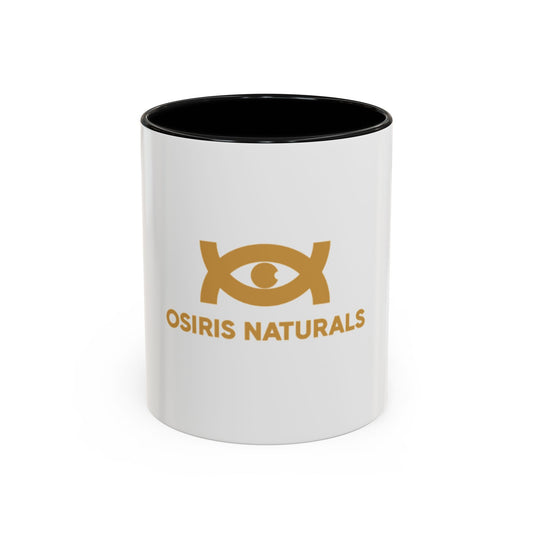 Osiris Naturals Accent Coffee Mug - Unique Black Handle & Interior, Perfect for Coffee Lovers